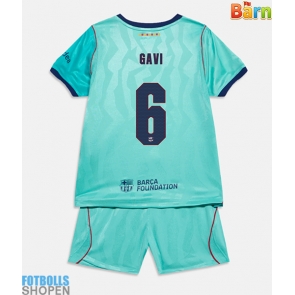 Billiga Barcelona Paez Gavi #6 Tredjeställ Barn 2026-27 Kortärmad (+ Korta byxor)